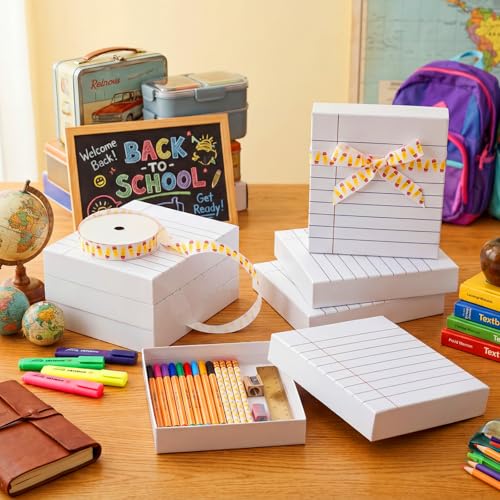 Potchen 12 Pack Teacher Appreciation Gift Boxes with Ribbon Papper Boxes for Present Lined Notebook Design Thank You Gifts...