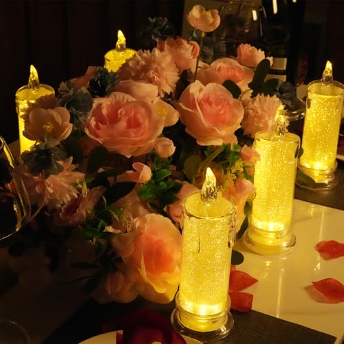 HAIDOLIANG 2 PCS LED Flameless Candles,Fake Candle, Battery Operated Candles/Battery Included for Valentine Bedroom Birthd...