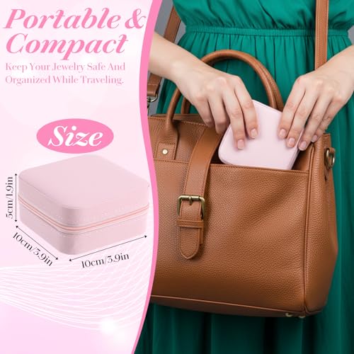 MAQUITA 12 Pack Travel Jewelry Case Bridesmaid Gifts Box, PU Leather Small Jewelrys Case Organizer Storage for Women Girls...