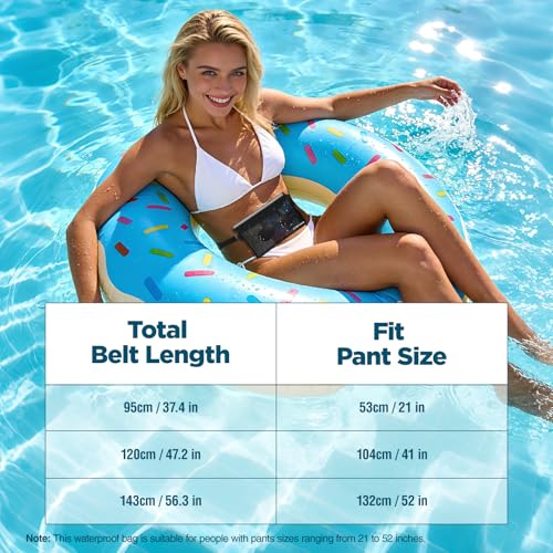 Waterproof Bag for Beach, Waterproof Pouch for Phone Passport Purse, Fanny Packs for Women, Floating Dry Bags for Cruise S...