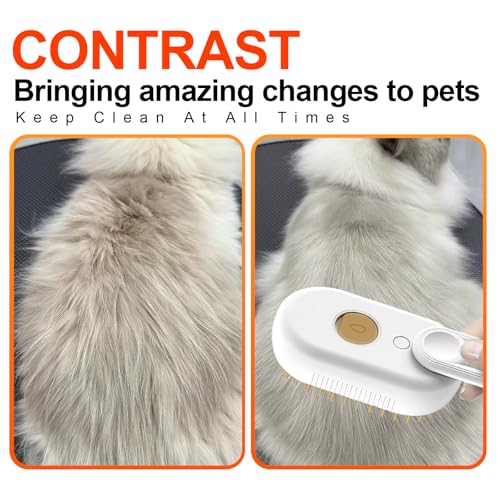 Farocup 4-in-1 Steam Brush for Dogs & Cats - Pet Grooming Brush with Steam, Deshedding, Bath Spray & Massage, Professional...