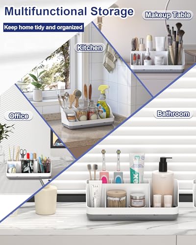 Bathroom Counter Organizer and Storage, 7 Slots Detachable Toothbrush Holders for Bathrooms, Anti-Slip Electric Toothbrush...