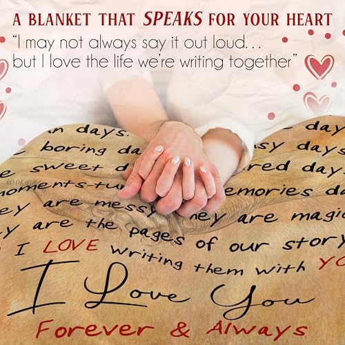 WRAPIX Anniversary Wedding Gifts for Husband Wife - Fleece Throw Blanket for Couch Bed 60x80 in - Mothers Day Fathers Day ...