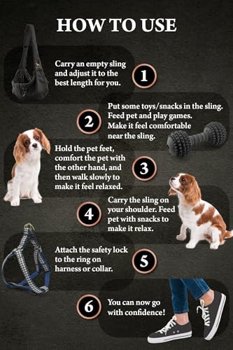 Noah & Paw Dog Sling Carrier for Small Dogs 5-18lb, Dog Sling for Small Dogs and Cats, Dog Carrier with Adjustable Padded ...