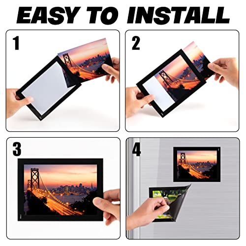 STTMGN Magnetic Picture Frames with Black Border(4"X6",10 Pack),Magnet Photo Frame Pockets/Postcard Holder,Decorations for...