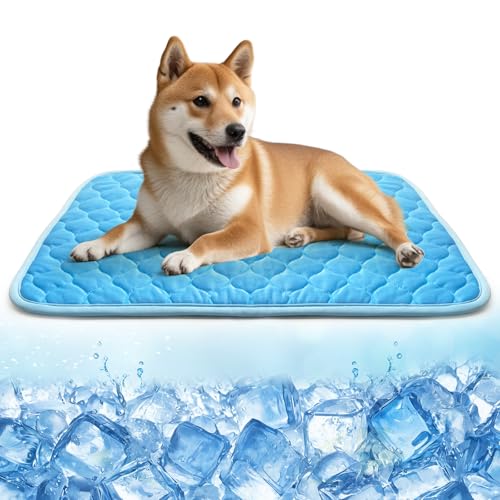 PETZOOKA Dog Cooling Mat Self Cool Pad for Dogs and Cats, Washable Portable Pet Sleeping Pad for Summer,27.5" x 18.5"