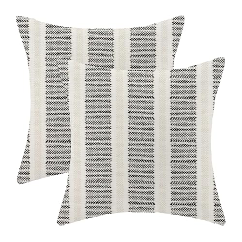 AEIOAE Black Pillow Covers 20 x 20 Inch, Beige Boho Polka Dots Striped Decor Throw Pillows for Couch Bed, Geometric Modern...