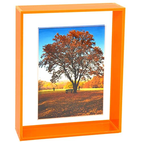 Mutellstory 8x10 Acrylic Picture Frame Neon Floating Photo Frame for Wall Mount and Tabletop Decorative in Gallery Home Of...