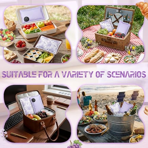 VIHOSE 2 Pcs Soft Ice Packs for Lunch Box and Cooler Bag Reusable Lightweight Long Lasting Cold Bottle Ice Pack for Lunch ...