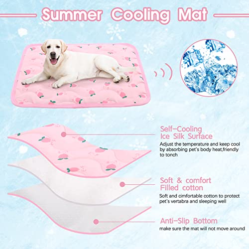 LETSQK Dog Cooling Mat, Summer Cooling Mat for Dogs, Self Cooling Pad for Small Medium Large Dogs Cats, Non-Toxic Breathab...