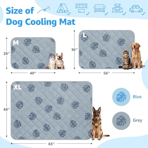 LOOBANI Dog Cooling Mat for Large Dogs - 56"x36" Pet Cooling Mat with Anti-Slip Bottom, Waterproof Self-Cooling Dog Pad fo...