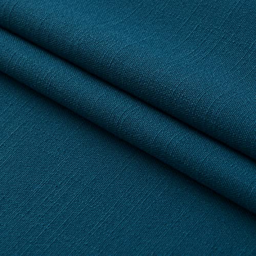 Mixhug Decorative Linen Throw Pillow Covers, Farmhouse Cushion Covers for Couch and Bed, Dark Teal, 24 x 24 Inches, Set of 2