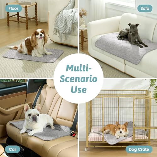 COZY KISS Dog Cooling Mat 27"x36" Q-Max>0.4, Waterproof Pet Bed Cover, Non-Slip Dog Bed Mat, Washable Cooling Pad for Smal...