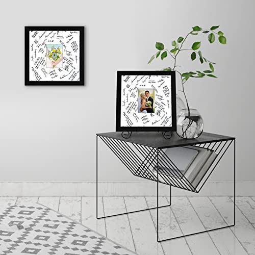 Americanflat 14x14 Wedding Signature Frame - Set of 2 - Use as 5x7 Frame with Mat or Display 14x14 Photos Without Mat - Si...