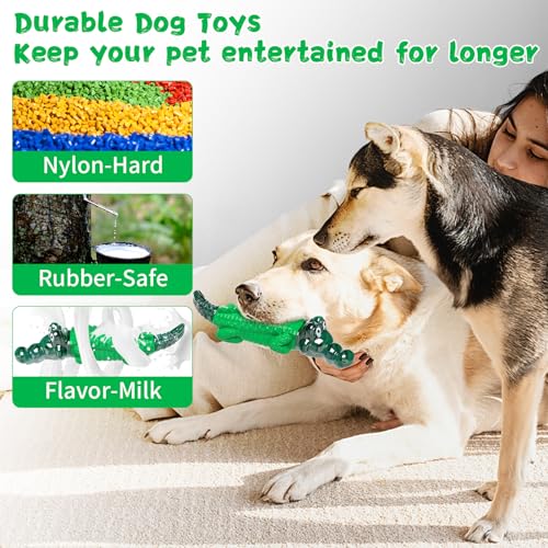 Dog Toys for Aggressive Chewers -Indestructible Dog Toys for Large Dogs to Reduce Pet Anxiety and Boredom for Small, Mediu...