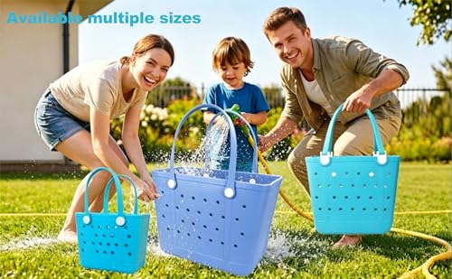 CLLTIV Rubber Beach Bag, Waterproof Travel Bags Washable Open Tote Bags for Beach（Small&Medium&Large& XL Beach Tote）