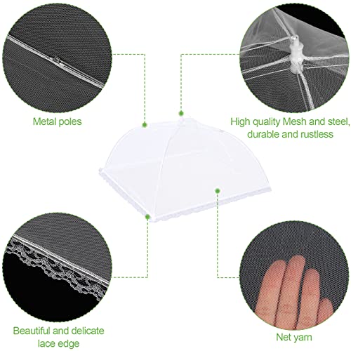 4 Pack Mesh Food Covers 17 inch, Large and Tall Food Covers, Pop-Up Mesh Food Covers Tent Umbrella for BBQs, Outdoors, Scr...