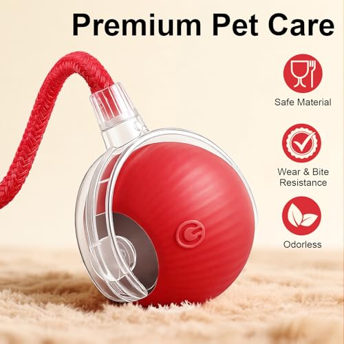 SilveWillo Interactive Electric Automatic Rolling Moving USB Rechargeable Self Activated Play Stimulation Toy Smart Chase ...