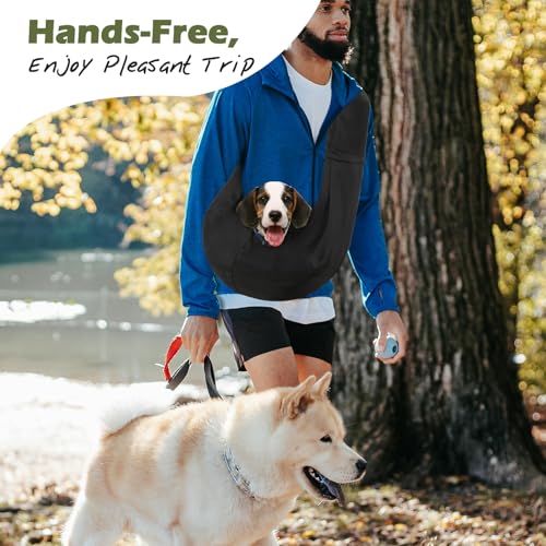 Pawaboo Small Dog Sling Carrier, Reversible Hands Free Dog Sling Carriers for Small Dogs and Cats, Puppy Slings Carrier wi...