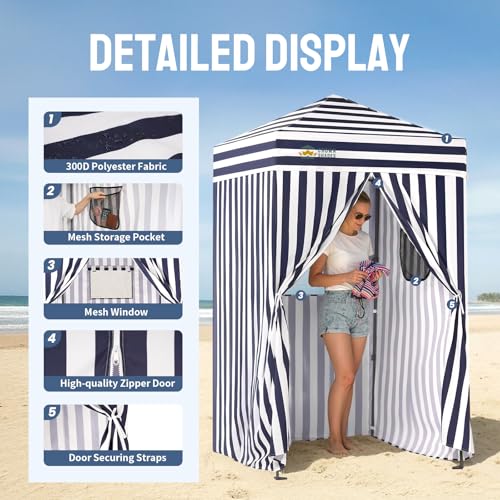 CROWN SHADES 4x4 Pop Up Changing Tent, Patented One Push Setup, Portable Changing Room, Privacy Canopy for Camping, Pool, ...