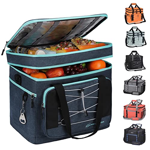 Maelstrom Portable Collapsible Soft Cooler Bag – 24/30/60 Cans Double-Deck Leakproof Ice Chest for Beach, Camping & Grocery
