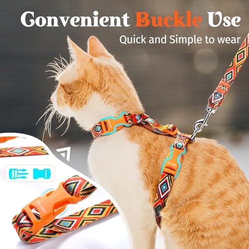 Dooradar Cat Harness and Leash, Escape Proof Adjustable Kitten Vest, Lightweight Soft Pet Straps, Easy Wearing for Small M...