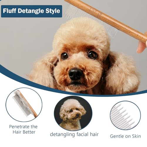 JENFOSLAN Slicker Brush for Dogs, Professional Dog Grooming Brush for Golden Doodle & Poodle - Deshedding Dog Brush for Me...