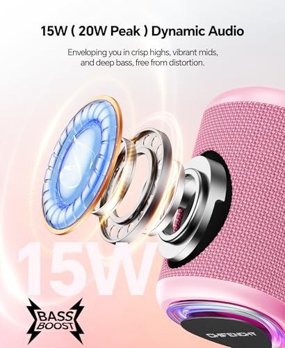 Portable Bluetooth Speaker Beach Essentials: Powerful Crystal Clear Sound/Dynamic Light/IPX5 Waterproof/All Day Playtime/W...