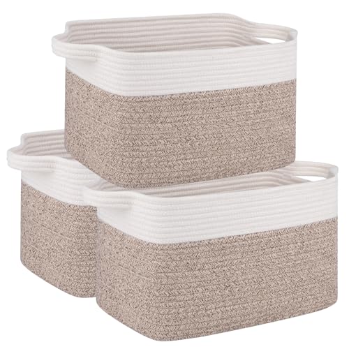 OIAHOMY 3 Pack Storage Baskets for Organizing, 13''X9.85''X8.7'' Storage Bins,Woven Basket with Handles, Toy Storage Bin,S...