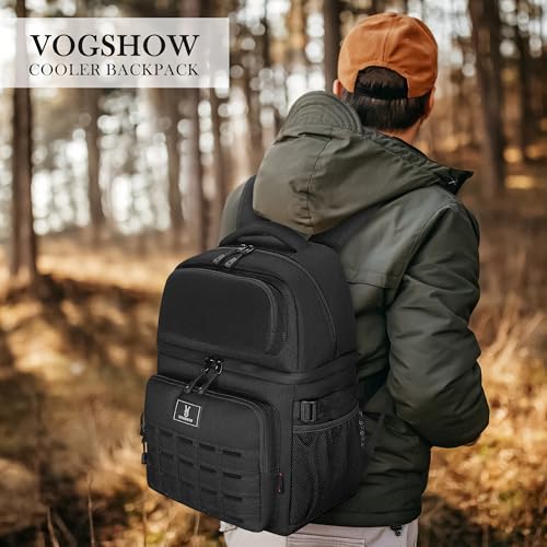VS VOGSHOW Insulated Double Deck Cooler Backpack for Men Women, 36 Cans Large Leakproof Cooler Bag for Camping, Hiking, Pi...
