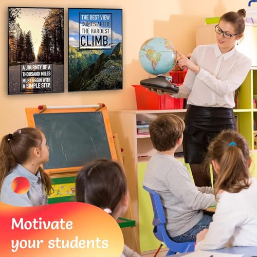 Throwbacktraits Canvas Motivational Wall Art – Set of 6 Inspirational Prints with Uplifting Phrases & Vibrant Images, Eco-...
