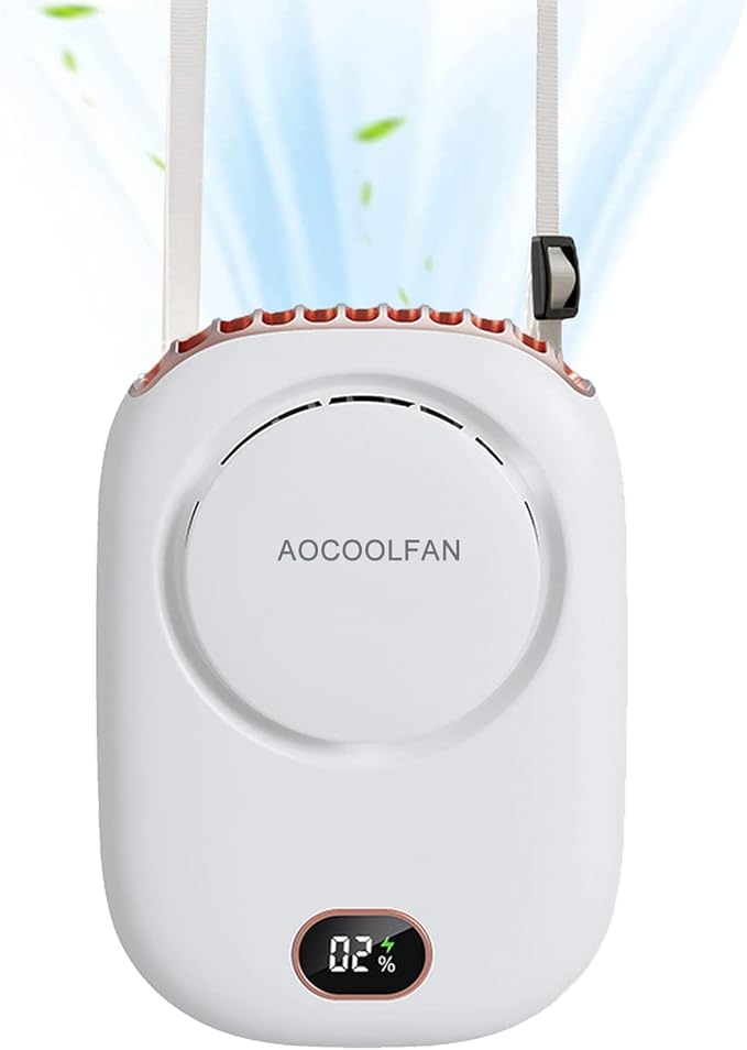 AOCOOLFAN Portable Neck Fan, Mini Small Personal Handheld Fan USB Rechargeable 3 Speed for Girls Boys Woman Eyelash Travel...