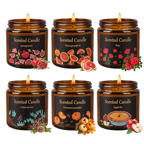 Candles for Home Scented, 6 Pack Scented Candles Gift Set for Women, 21 oz 150 Hour Long Lasting Soy Candle, Aromatherapy ...