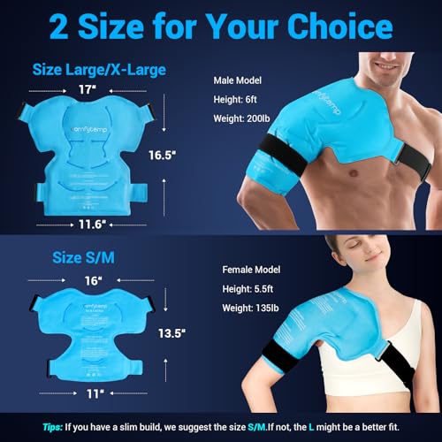 Comfytemp Shoulder Ice Pack Rotator Cuff Cold Therapy Wrap, FSA Eligible HSA, Gel Packs for Injuries Reusable Hot Cold Com...
