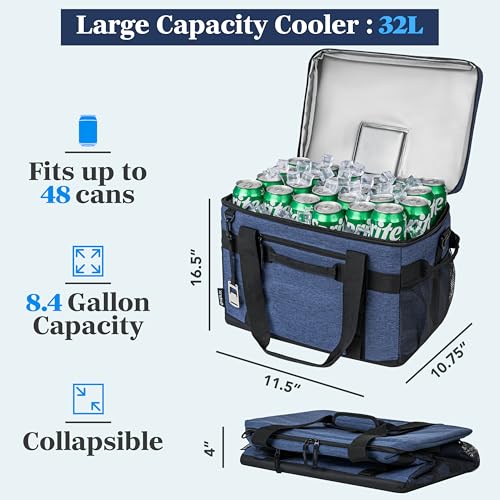OPUX Collapsible Soft Cooler Bag, 48/60 Can Large Insulated Cooler, Leakproof Soft Sided Cooler with Shoulder Strap & Bott...