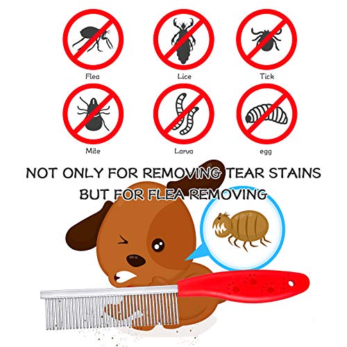4 Pieces Pet Grooming Kit - Dematting Combs, Slicker Brush, and Steel Comb for Removing Knots and Hair from Dogs, Cats, an...