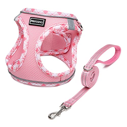 Mercano Soft Mesh Dog Harness and Leash Set, No-Chock Step-in Reflective Breathable Lightweight Easy Walk Vest Harnesses w...
