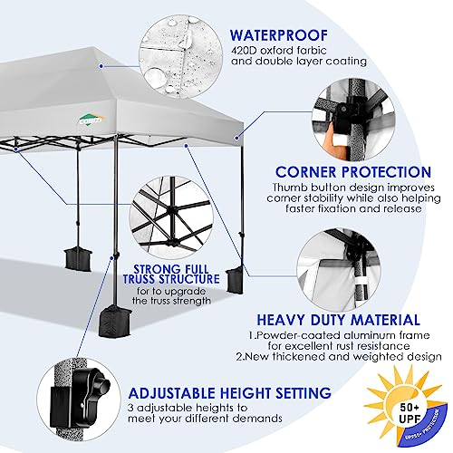 COBIZI 10x20 Heavy Duty Pop up Canopy Tent with 6 sidewalls Easy Up Commercial Outdoor Wedding Party Tents for Parties All...