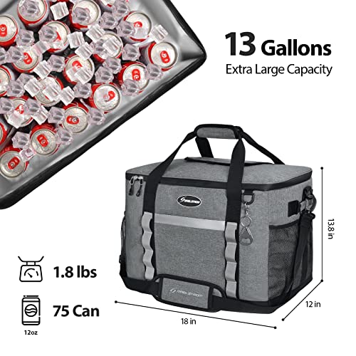 Maelstrom Collapsible Soft Cooler Bag,35/55/75 Cans Beach Cooler with Flip Top Lid, Ice Chest, Leakproof & Portable for Be...