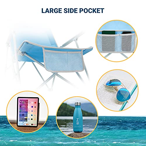 #WEJOY High Back Beach Chairs Portable Low Folding Beach Chair for Adults with Armrest,Headrest for Outdoor Lawn Festival ...