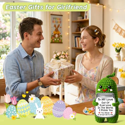 MAMAGIFTREE Gifts for Him Her Boyfriend Girlfriend, Handmade Crochet Pickle to My Love Anniversary Birthday Gifts for Wome...