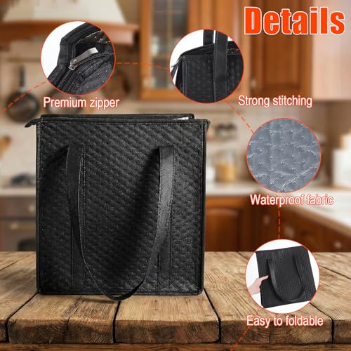 Afcabakila 4 PCS Insulated Grocery Bags, Reusable Thermal Cooler with Zipper for Food Shopping, Travel, Beach, and Picnic,...