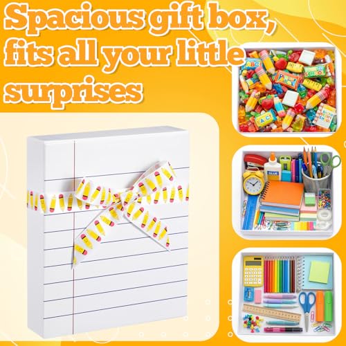 Potchen 12 Pack Teacher Appreciation Gift Boxes with Ribbon Papper Boxes for Present Lined Notebook Design Thank You Gifts...