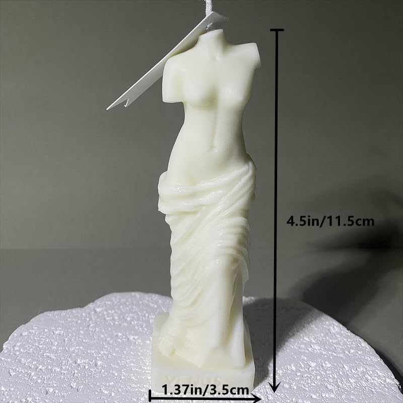NatureMan 2 Pcs Venus Statue Scented Candle, Aroma Soy Wax Decorative Candle for Table Photo Prop Birthday Gift, for Medit...