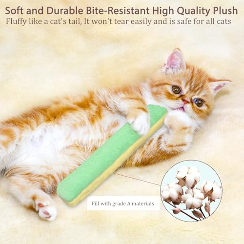 Retro Shaw Refillable Catnip Toys for Cats, 3Pcs Cat Toys Pillows with Crinkle Sound, Interactive Indoor Kitten Nip Chew K...