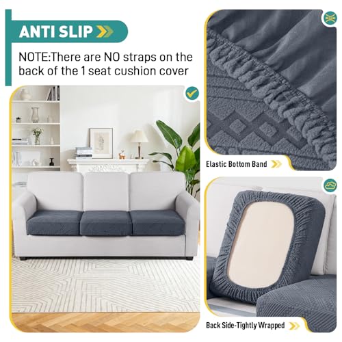 Ruaozz Couch Cushion Covers for Sectional Sofa, Stretch Seat Cushion Covers Washable Sofa Slipcovers for L Shaped Soft Fur...