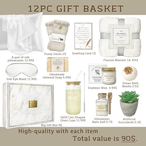 AHAGIFTREE Mother's Day Care Package for Women,12PC Get Well Gifts for Women After Surgery,Birthday,Get Well Soon,Grief,Sy...