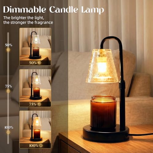 Glimra Candle Warmer Lamp with Timer,Dimmable Candle lamp for Jar Candles,Adjustable Wax Melts Warmer Birthday Gifts,for M...