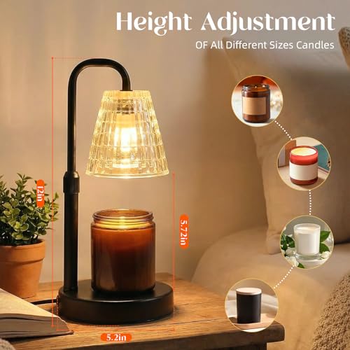 Glimra Candle Warmer Lamp with Timer,Dimmable Candle Warmwr for Jar Candles,Adjustable Cabdle Warmer Birthday Gifts,for Mo...