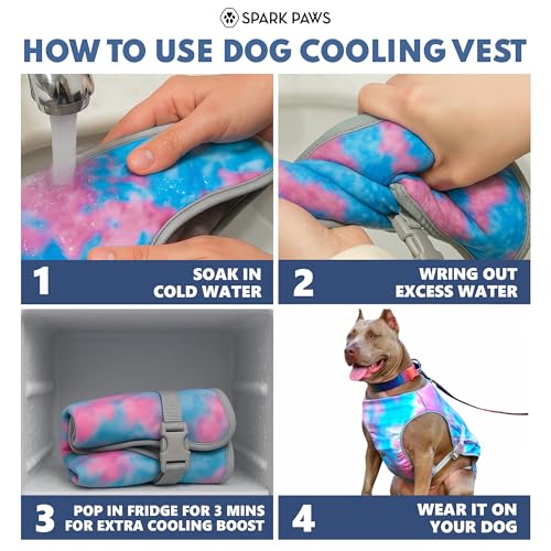 Spark Paws Dog Cooling Vest - SPF 50 UV Sun Protection - Summer Heat Relief Gear for Dogs, Lightweight, Evaporative Coolin...